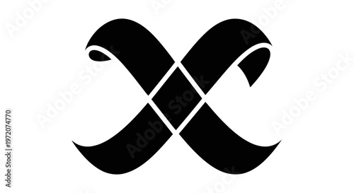Elegant black infinity symbol on a white background, representing endless possibilities.