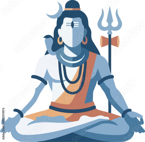 Shiva Meditation Hindu God.