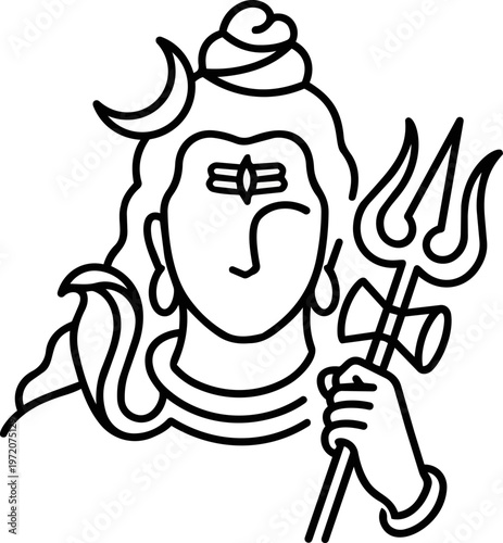 Hindu god Shiva illustration.