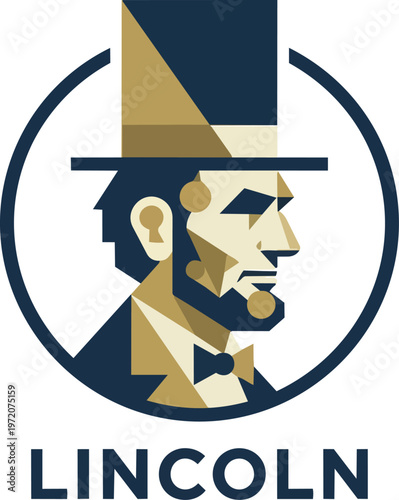 Geometric Lincoln profile portrait.