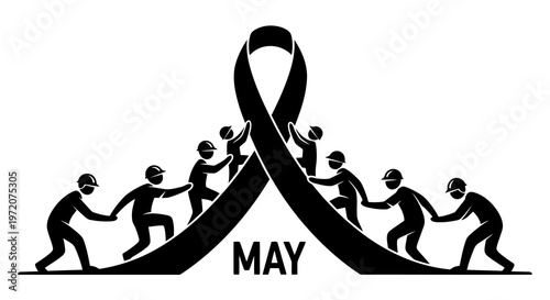 People working together to support a cause in the month of may.