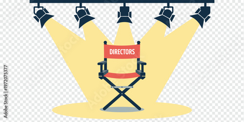 Director Chair Spotlight Film Production Concept