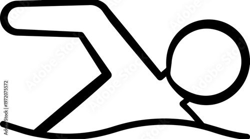 Swimming Athlete Sports Icon.