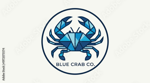 Blue Crab Company Logo Design.