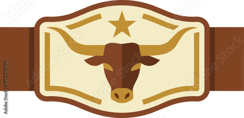 Brown Longhorn Bull Head Logo.
