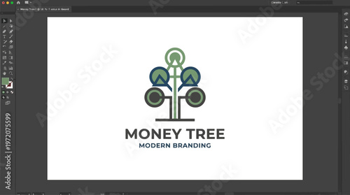 Money tree modern branding logo.