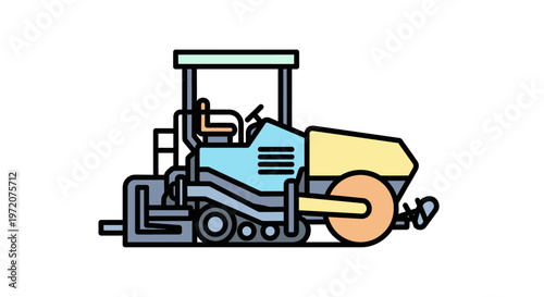 Road roller machine for construction work.