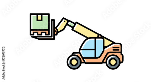 Boom lift machine with basket.