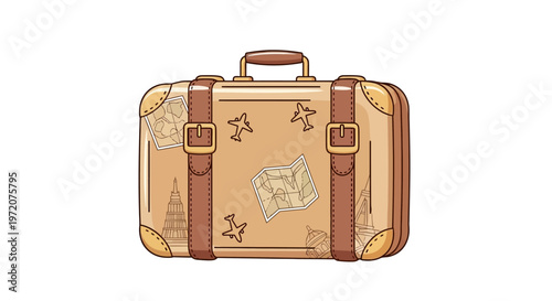 Vintage Travel Luggage Suitcase Trunk.