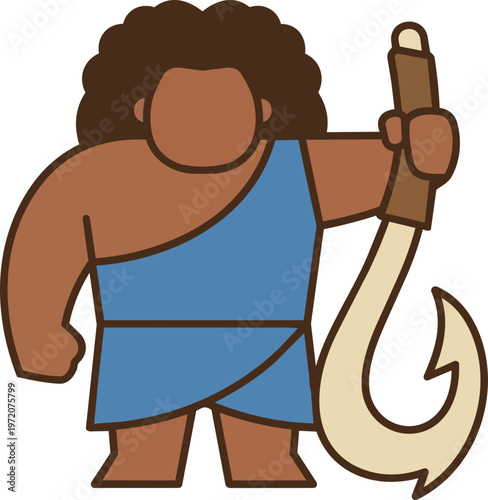 Cave man with club weapon.