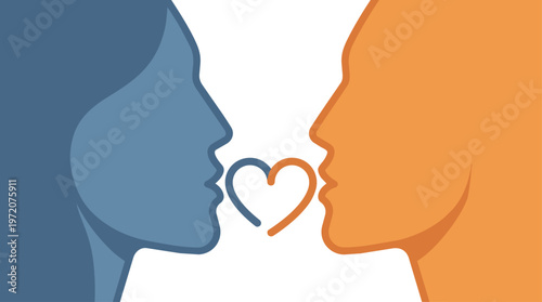 Two faces forming a heart.