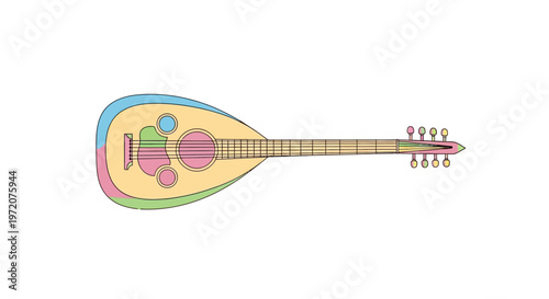 Colorful illustration of a musical instrument.