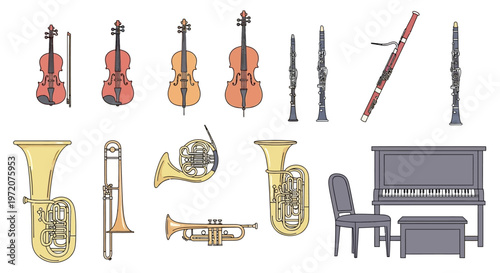 Musical Instruments Orchestra Band Variety.