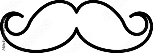 Black mustache line art icon.