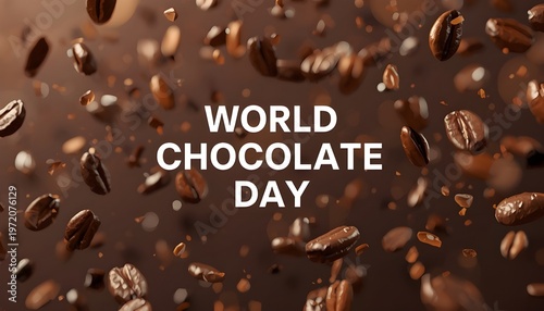 A delicious celebration of World Chocolate Day with coffee beans and chocolate
