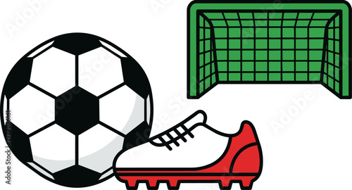 Soccer Ball and Football Boot.