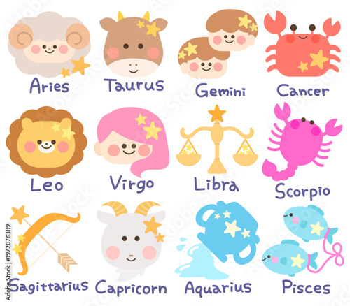 かわいい黄道十二星座