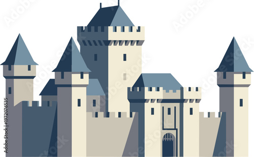 Medieval Castle with Towers.