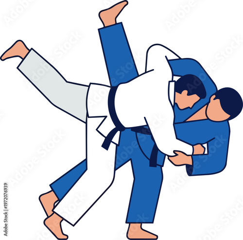 Martial arts training with partners.