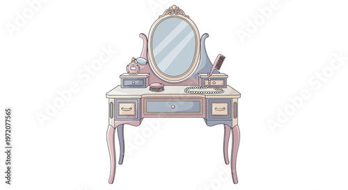 Vintage Dressing Table with Mirror.