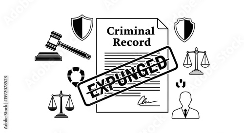 Criminal Record Expunged Concept - Legal Clearance Illustration