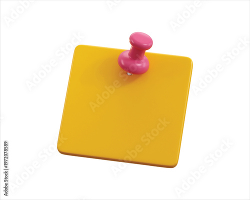 Sticky notes icon with pin icon 3d render concept of note paper sheet icon vector illustration