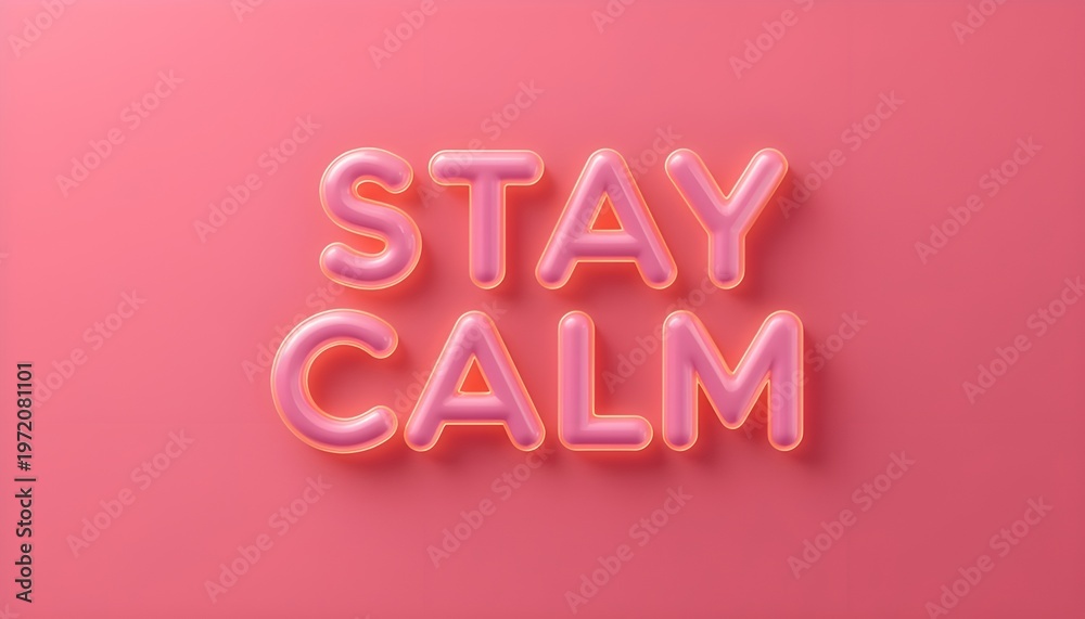 Fototapeta premium A pink background with the words 'Stay Calm' in pink neon letters