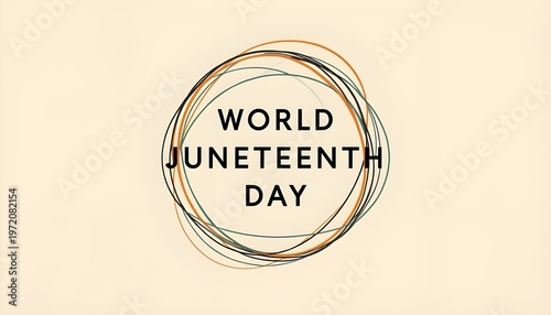 A graphic design celebrating World Juneteenth Day with a colorful circular pattern