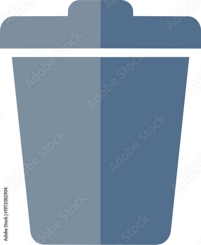 Blue plastic cup with lid.