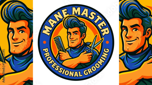 Professional Grooming Service Logo Design.