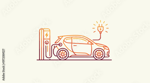 Electric car charging station.