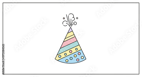 Colorful Party Hat with Decorations.