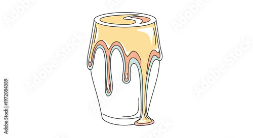 Glass with yellow liquid dripping down.