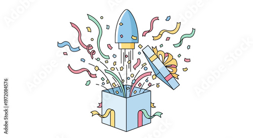 Surprise Party Rocket Box Celebration.