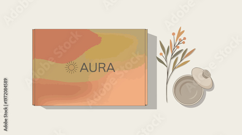 Coconut and leaf product packaging.