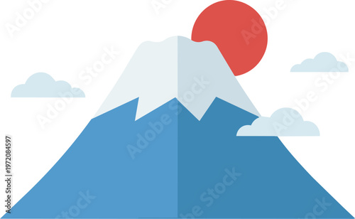 Mountain with Snow and Sun.