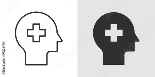 Healthy Mind Icon representing mental well-being, emotional balance, and positive thinking, promoting mindfulness, stress management, and overall cognitive health.