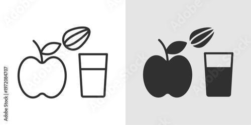 Healthy Snack Icon representing nutritious, light food options that support energy, balanced diet, and overall wellness between meals.