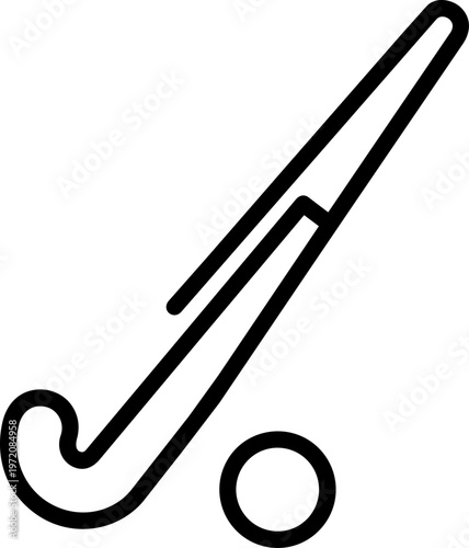 Hockey Stick and Ball Icon.
