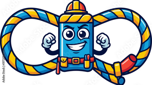 Cartoon Fire Extinguisher Character.