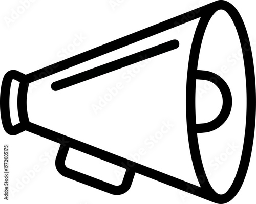 Black and white megaphone icon.