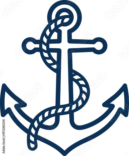 Nautical Anchor Icon Symbol.