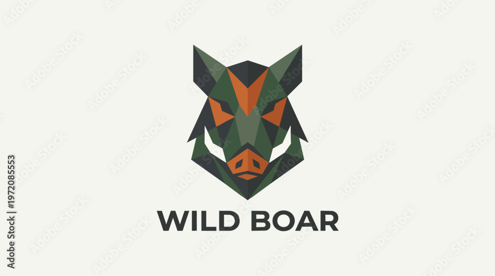 Fototapeta premium Wild Boar Animal Logo Design.