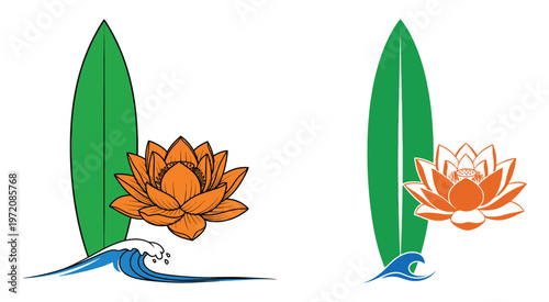 Zen Stand Up Paddle Yoga Lotus Flower Design