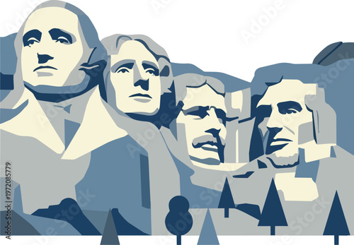 Mount Rushmore Presidential Monument Faces.