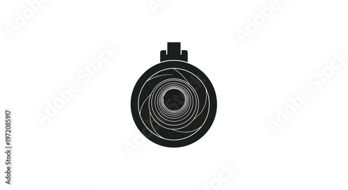 Camera Aperture Icon, Abstract Lens Vortex, Photography Symbol