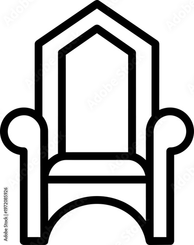 Black line art throne chair.