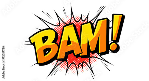 BAM Comic Book Sound Effect Word Pop Art