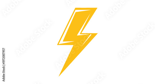 Bright yellow lightning bolt symbol on white background