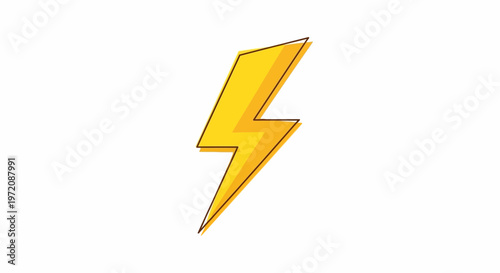 Bright Yellow Lightning Bolt Icon